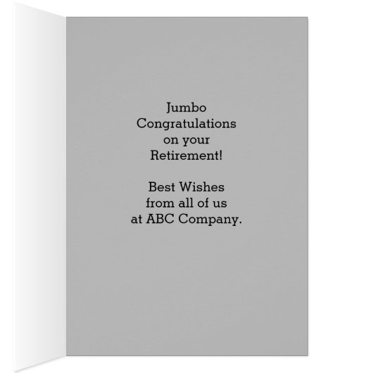 Pensioen Gefeliciteerd, Groen, Grijs Monogram (Binnen (Rechts))