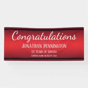 Pensioen Gefeliciteerd Jaren van dienst rood Spandoek