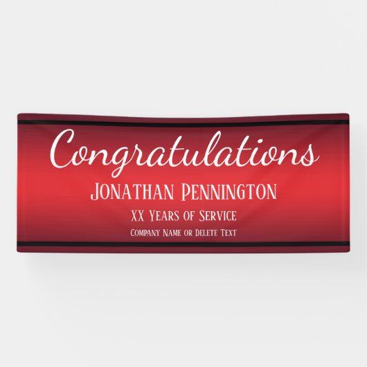 Pensioen Gefeliciteerd Jaren van dienst rood Spandoek (Horizontaal)