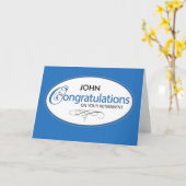 Pensioen Gefeliciteerd personaliseren Naam, John, Kaart (Gele Bloem)