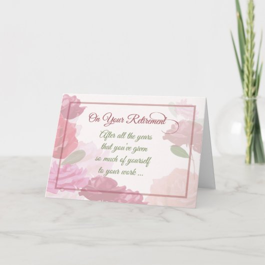 Pensioen Gefeliciteerd Rozen Flowers Kaart (Voorkant)