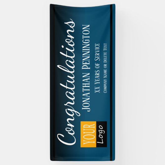 Pensioen Gefeliciteerd Voeg uw Logo toe Spandoek (Verticaal)