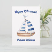 Pensioen Gelukkig pensioen zeilboot Waterverf Kaart (Staand voorkant)