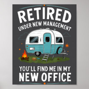 Pensioen Gepensioneerd Grappig Camper Kamperen Poster