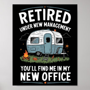 Pensioen Gepensioneerd Grappig Kampeerder Kamp Kam Poster