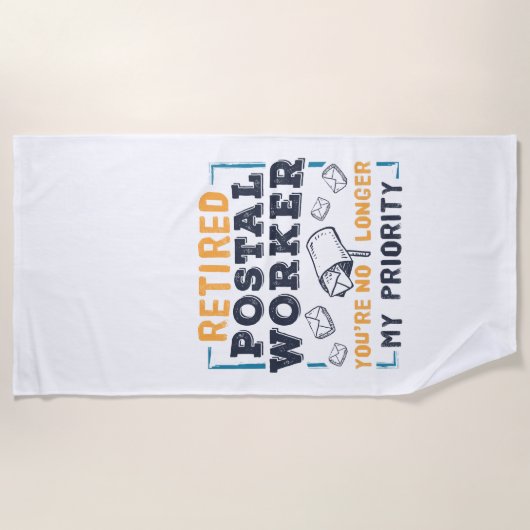 Pensioen gepensioneerde postbode niet mijn priorit strandlaken (Voorkant)