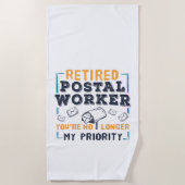Pensioen gepensioneerde postbode niet mijn priorit strandlaken (Voorkant)