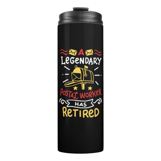 Pensioen Geschenk voor Gepensioneerde Postbode Thermosbeker (Voorkant)