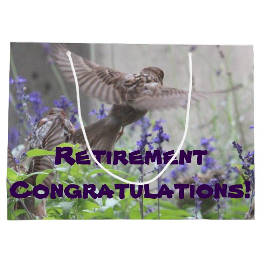 Pensioen Gift Bag Large Cadeautasje (Achterkant)