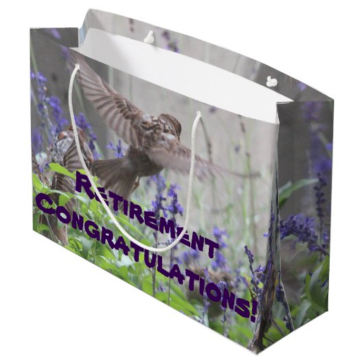 Pensioen Gift Bag Large Cadeautasje (Achterkant Gekanteld)