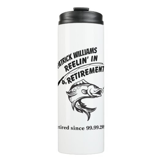 Pensioen Gift Reeling in Pensioen Gevist Rod Thermosbeker (Voorkant)