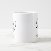 Pensioen gift werkgever monogram waterverf grote koffiekop (Voorkant)