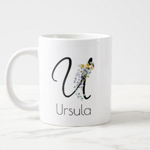 Pensioen gift werkgever monogram waterverf grote koffiekop