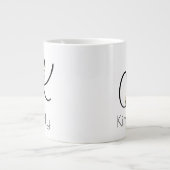Pensioen gift werkgever monogram waterverf grote koffiekop (Voorkant)