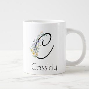 Pensioen gift werkgever monogram waterverf grote koffiekop