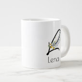 Pensioen gift werkgever monogram waterverf grote koffiekop (Voorkant rechts)