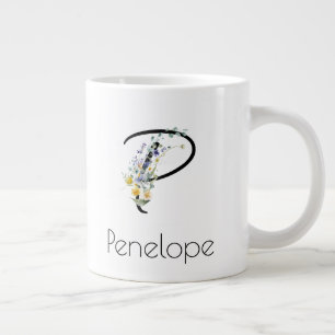 Pensioen gift werkgever monogram waterverf grote koffiekop
