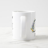 Pensioen gift werkgever monogram waterverf grote koffiekop (Achterkant)