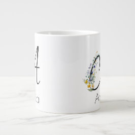 Pensioen gift werkgever monogram waterverf grote koffiekop