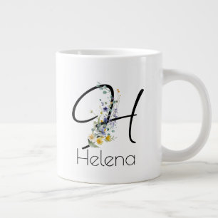 Pensioen gift werkgever monogram waterverf grote koffiekop