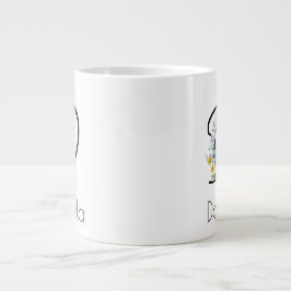 Pensioen gift werkgever monogram waterverf grote koffiekop