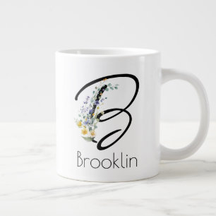 Pensioen gift werkgever monogram waterverf grote koffiekop