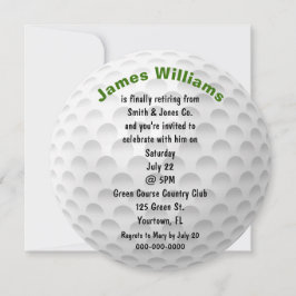 Pensioen Golf Ball Party Uitnodigen Kaart