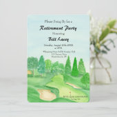 Pensioen Golf Party Waterverf golfbaan Kaart (Staand voorkant)