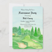 Pensioen Golf Party Waterverf golfbaan Kaart (Voorkant)