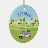 Pensioen Golf Thema Naam Datum Keramisch Ornament (Rechts)