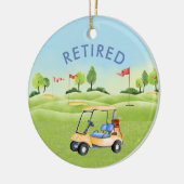 Pensioen Golf Thema Naam Datum Keramisch Ornament (Links)