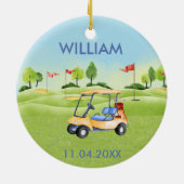 Pensioen Golf Thema Naam Datum Keramisch Ornament (Achterkant)