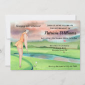 Pensioen Golf Vrouw Swinging op de Groene Kaart (Voorkant)