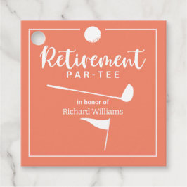 Pensioen golfbal T-shirt Flag Modern Peach Bedankjes Labels