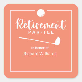 Pensioen golfbal T-shirt Flag Modern Peach Vierkante Sticker