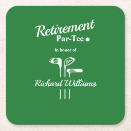 Pensioen Golfclubs Thema Par T-shirt Groen Wit Kartonnen Onderzetters