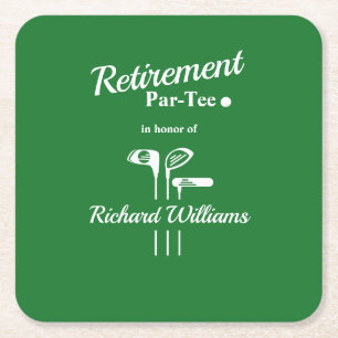 Pensioen Golfclubs Thema Par T-shirt Groen Wit Kartonnen Onderzetters