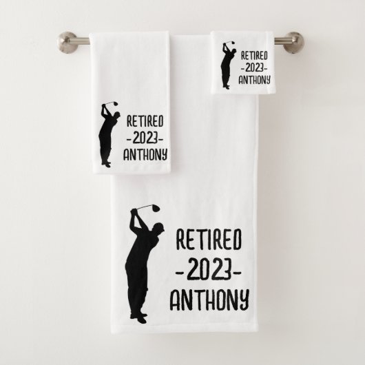 Pensioen Golfer Verjaardag gepensioneerd gelukkig  Bad Handdoek (Insitu)