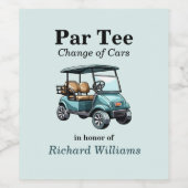 Pensioen golfkar par T-shirt thema Wijn Etiket (Enkel label)