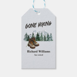 Pensioen Gone Wandelen naar de bergen Buiten Cadeaulabel