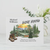 Pensioen Gone Wandelen naar de bergen Zonsopgang Kaart (Staand voorkant)