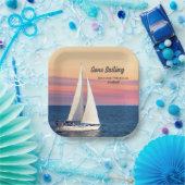 Pensioen Gone Zeilboot Sunset Ocean Papieren Bordje (Feest)