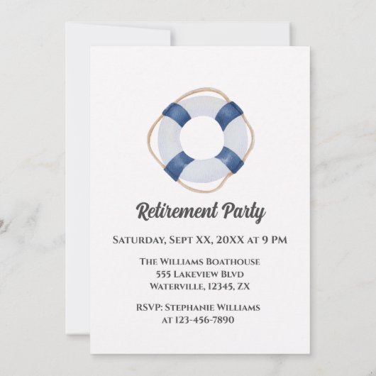 Pensioen Gone Zeilboot Zonsondergang Waterverf Kaart (Achterkant)