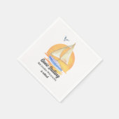 Pensioen Gone Zeilboot Zonsondergang Waterverf Servet (Hoek)