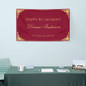 Pensioen Goud Script Elegante Vintage Burgundy Spandoek (Beurs)