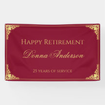 Pensioen Goud Script Elegante Vintage Burgundy