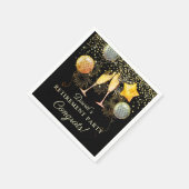 Pensioen gouden zwarte Confetti Champagne Servet (Hoek)