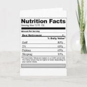 Pensioen Grappig Voeding label Kaart (Voorkant)