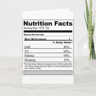 Pensioen Grappig Voeding label Kaart