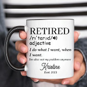 pensioen grappige gepensioneerde definitie mok